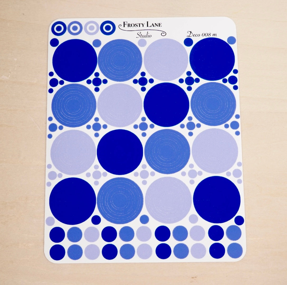 Deco008.m. Royal Blue Circle Outline Sticker Sheet