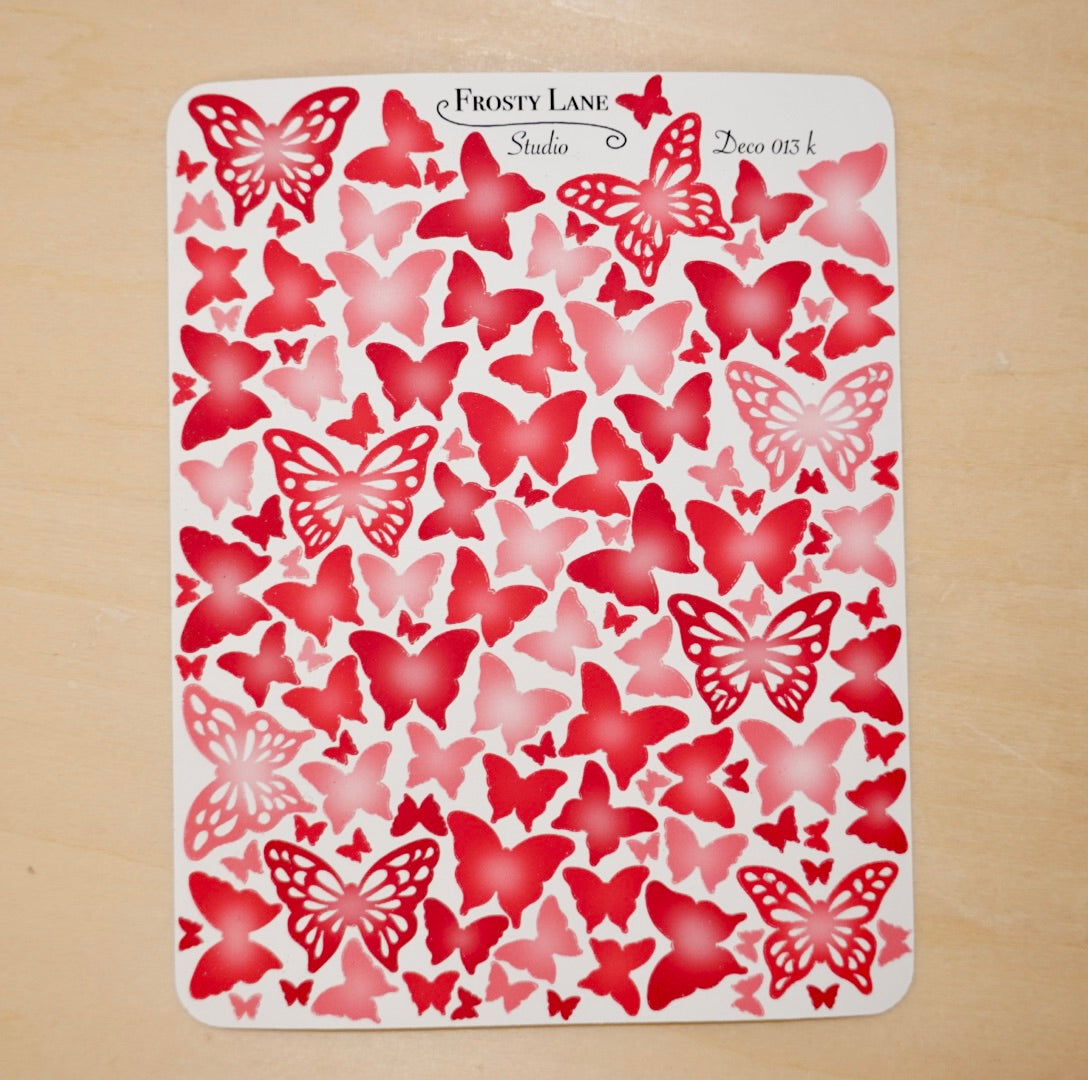 Deco013.k. Red Butterfly Sticker Sheet