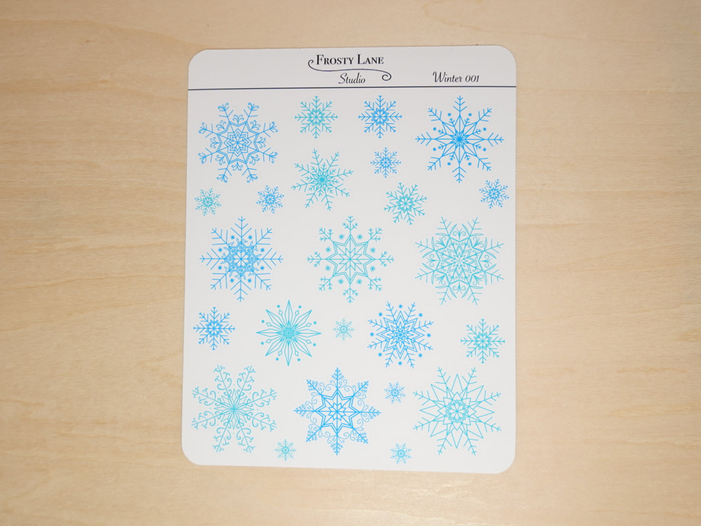 Winter001. Snowflake Sticker Sheet
