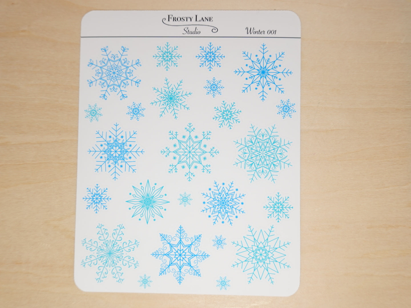 Winter001. Snowflake Sticker Sheet
