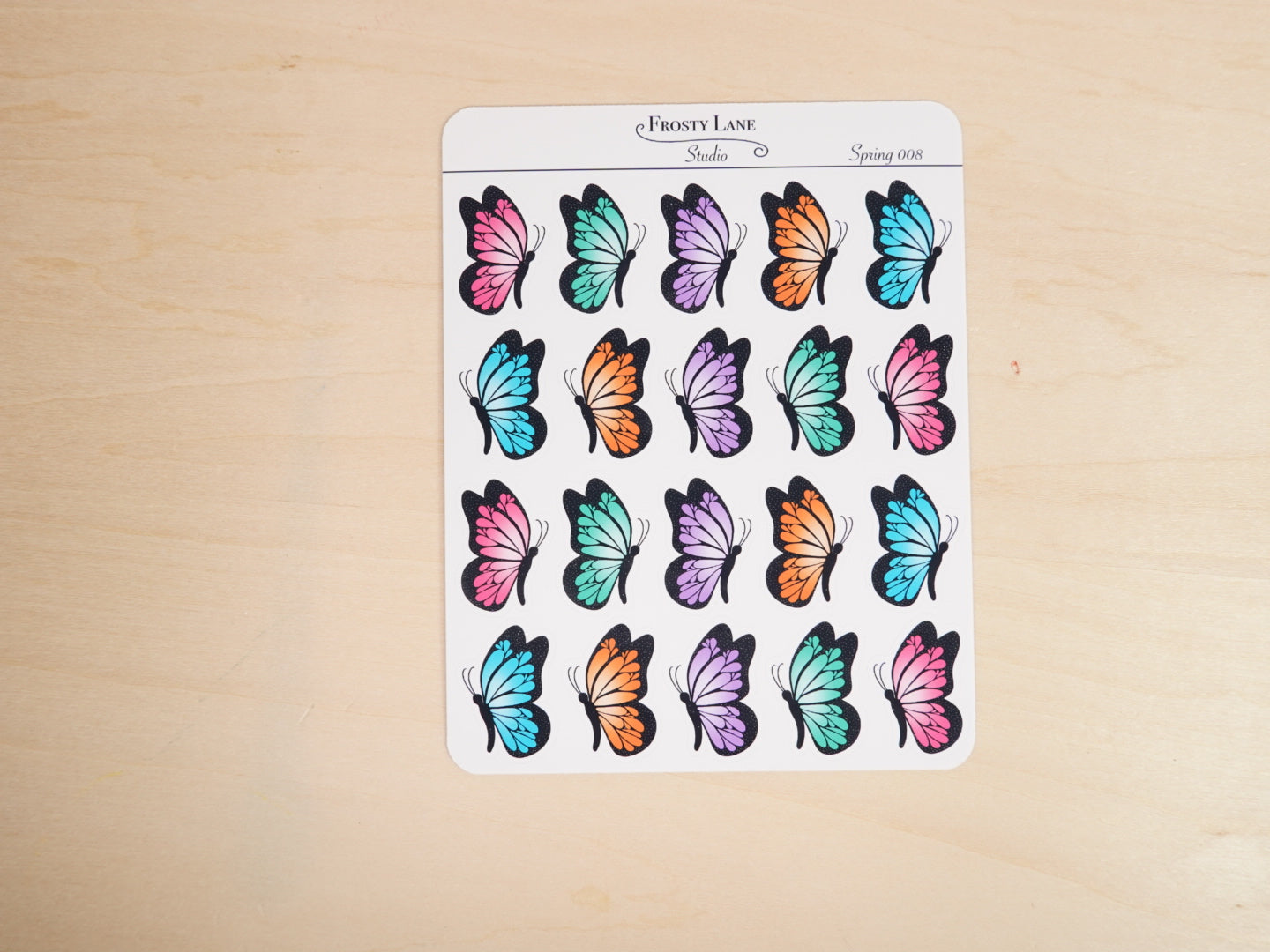 Spring008. Colorful Butterfly Sticker Sheet