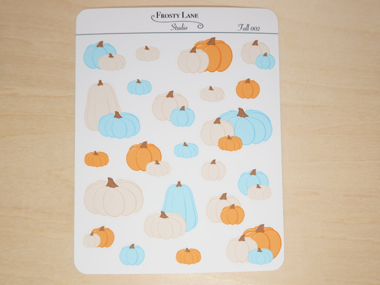 Fall002. Blue Pumpkin Patch Sticker Sheet
