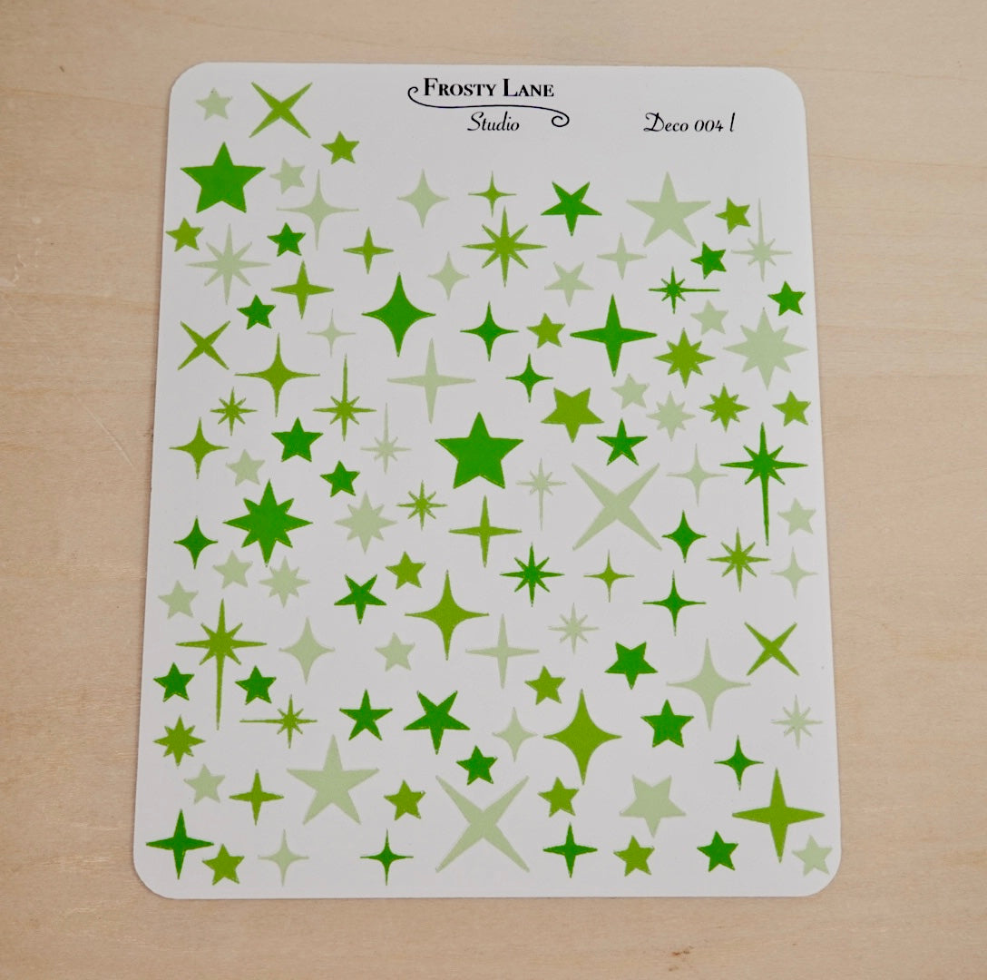 Deco004.l. Lime Sparkles Sticker Sheet