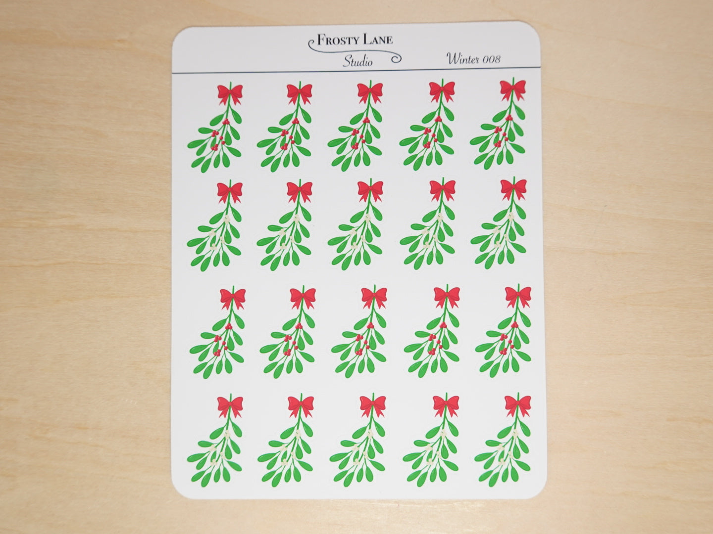 Winter008. Mistletoe Sticker Sheet