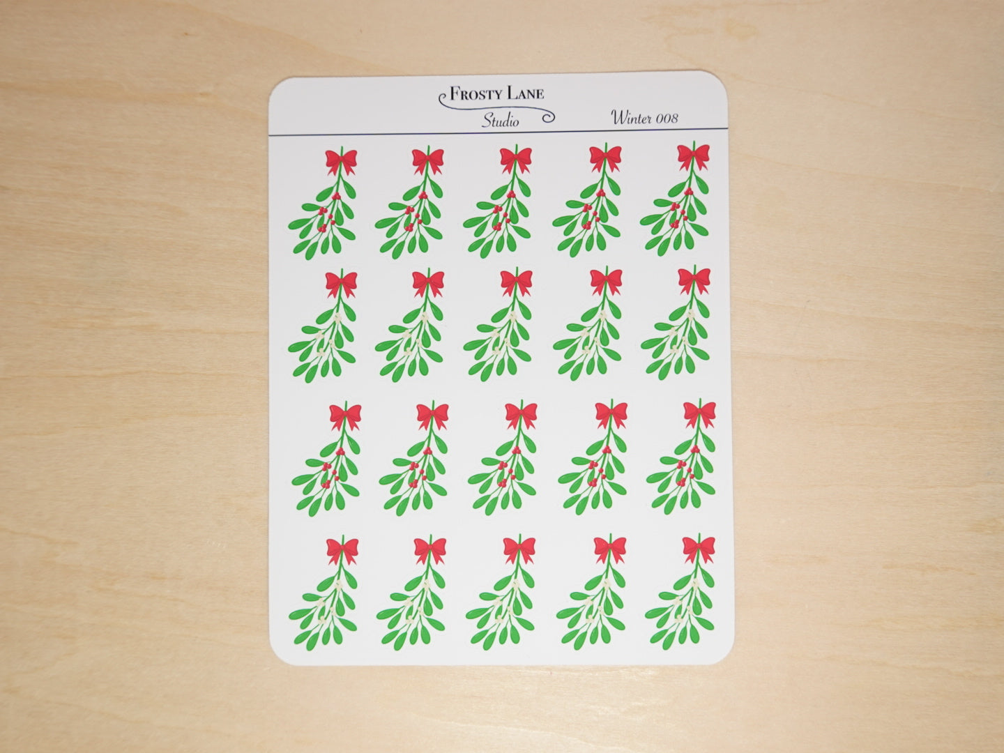 Winter008. Mistletoe Sticker Sheet