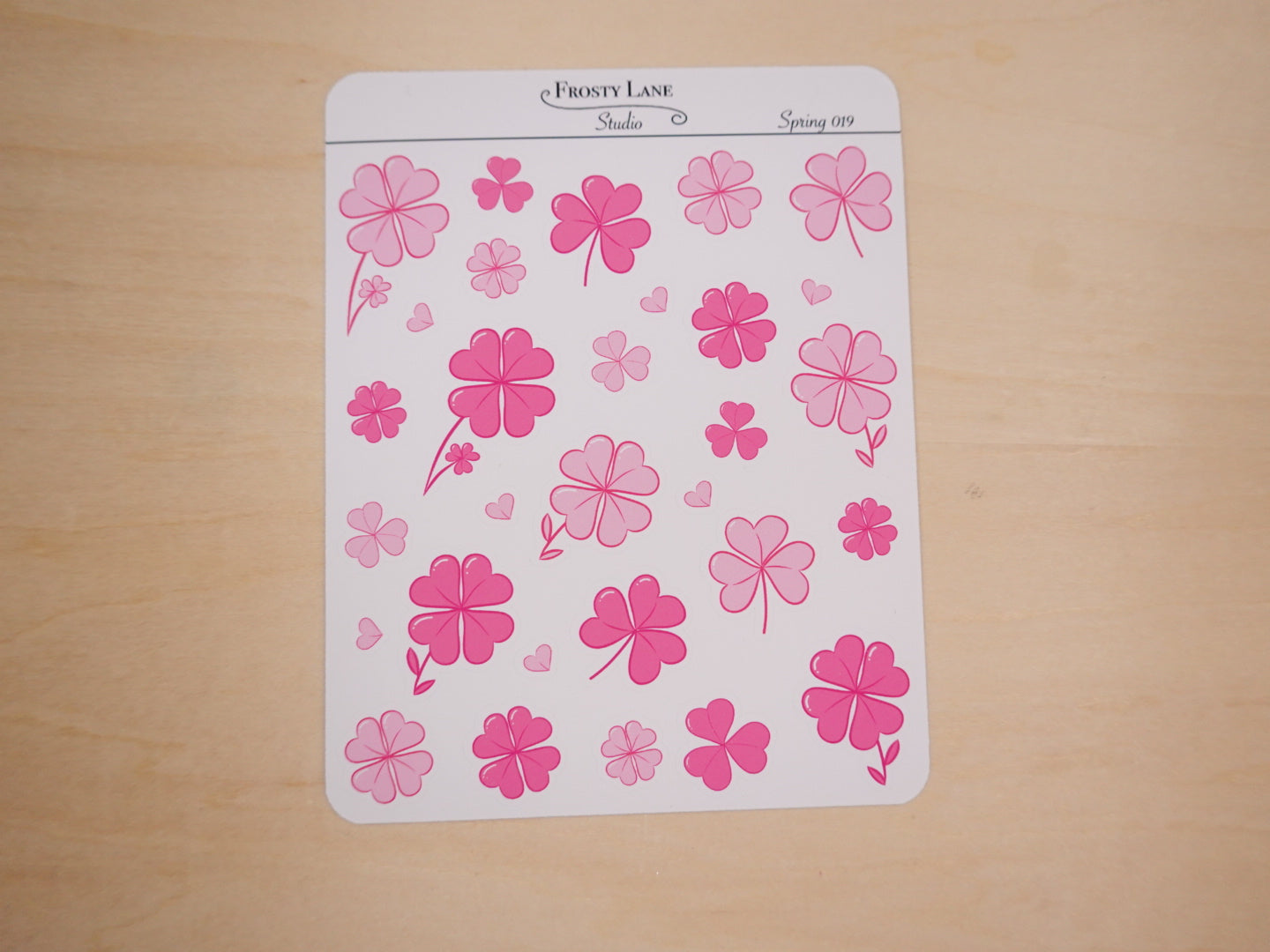 Spring019. Pink Shamrock Sticker Sheet