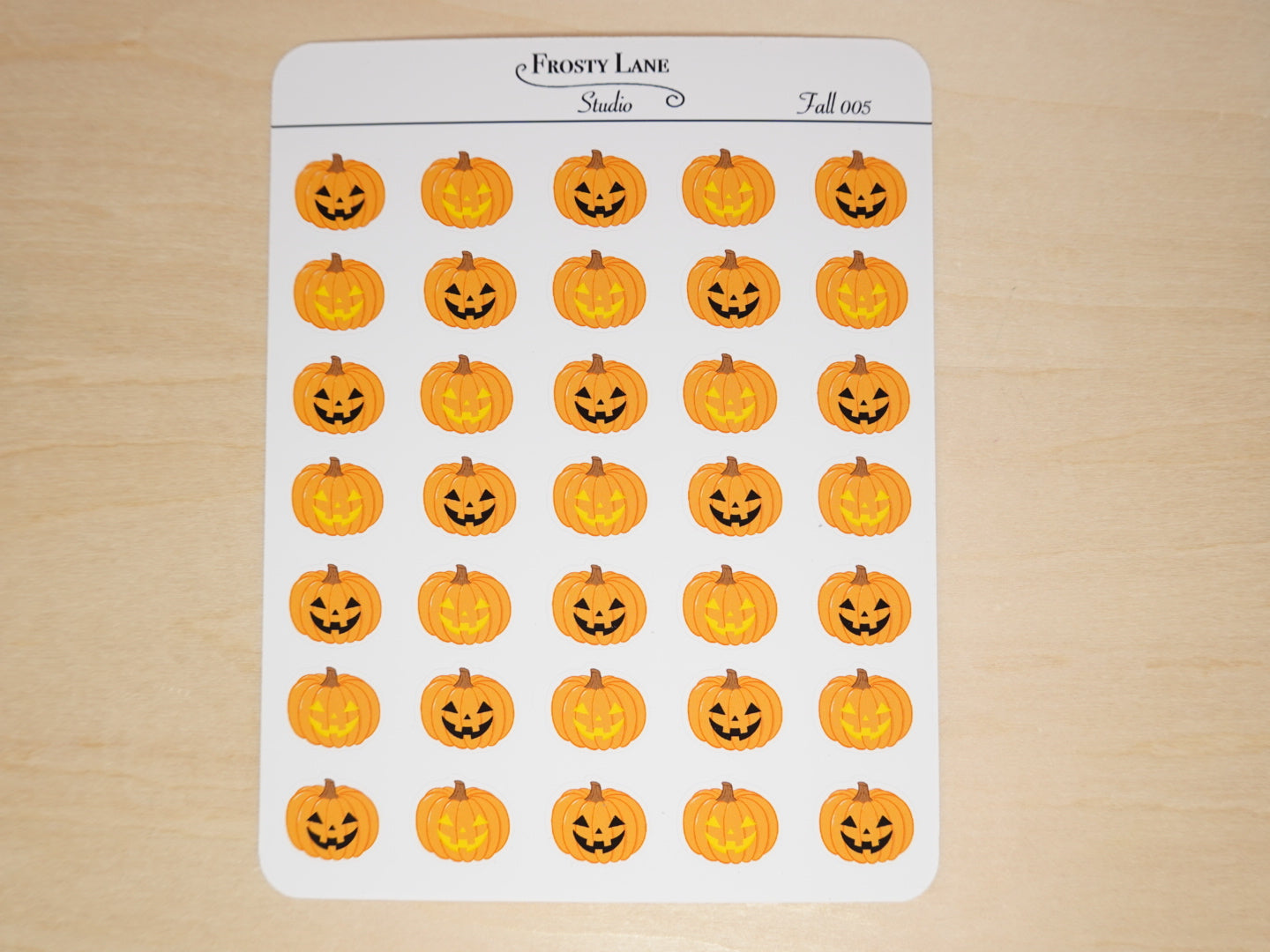 Fall005. Mini Jack o Lantern Pumpkin Sticker Sheet