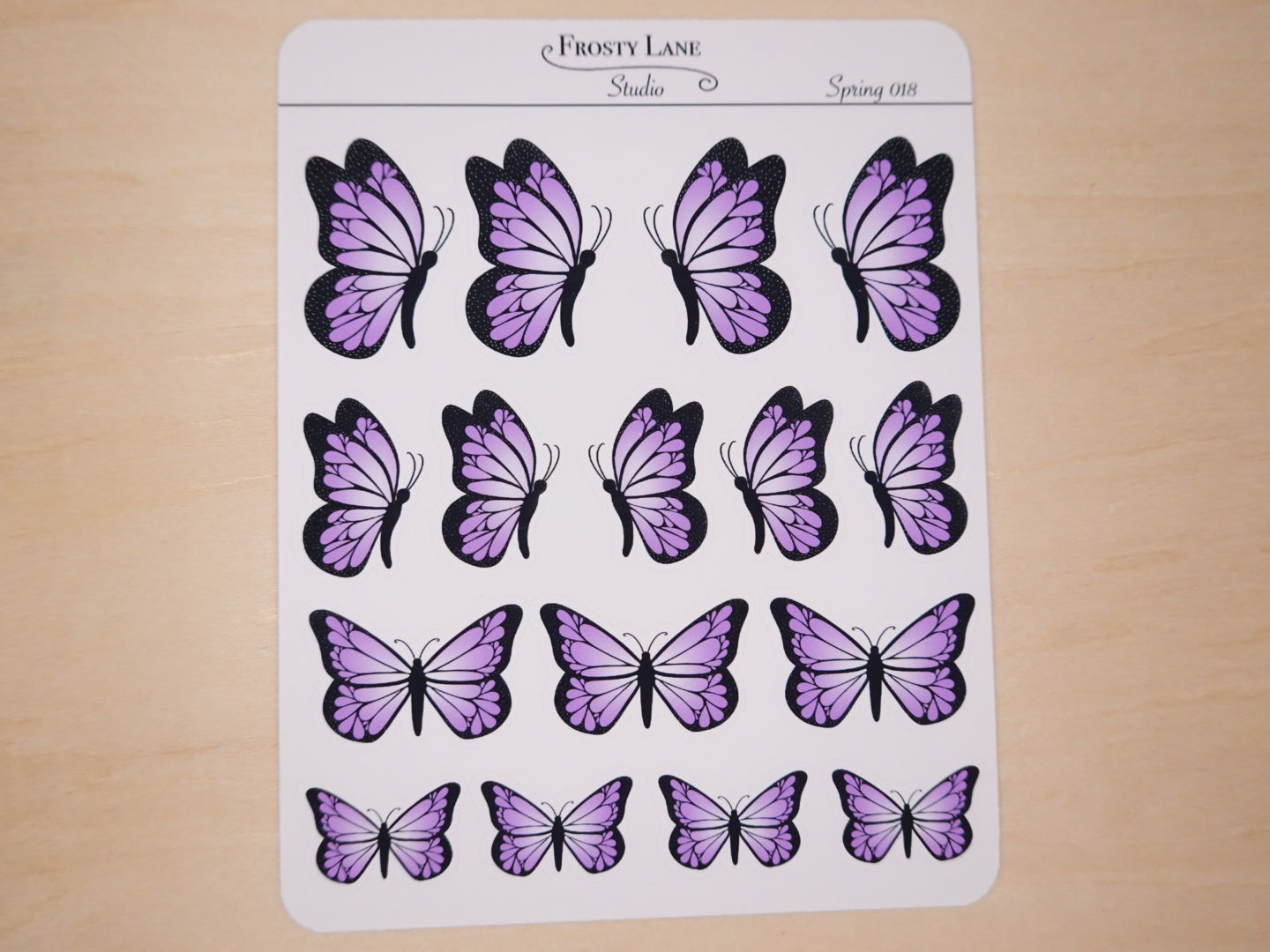 Spring018. Purple Butterfly Sticker Sheet