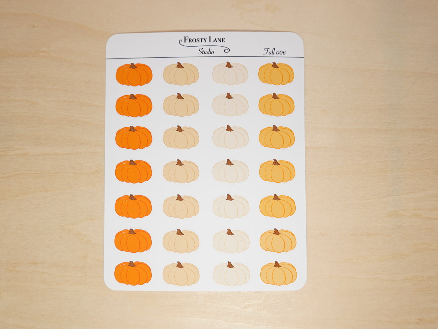 Fall006. Mini Pumpkin Sticker Sheet