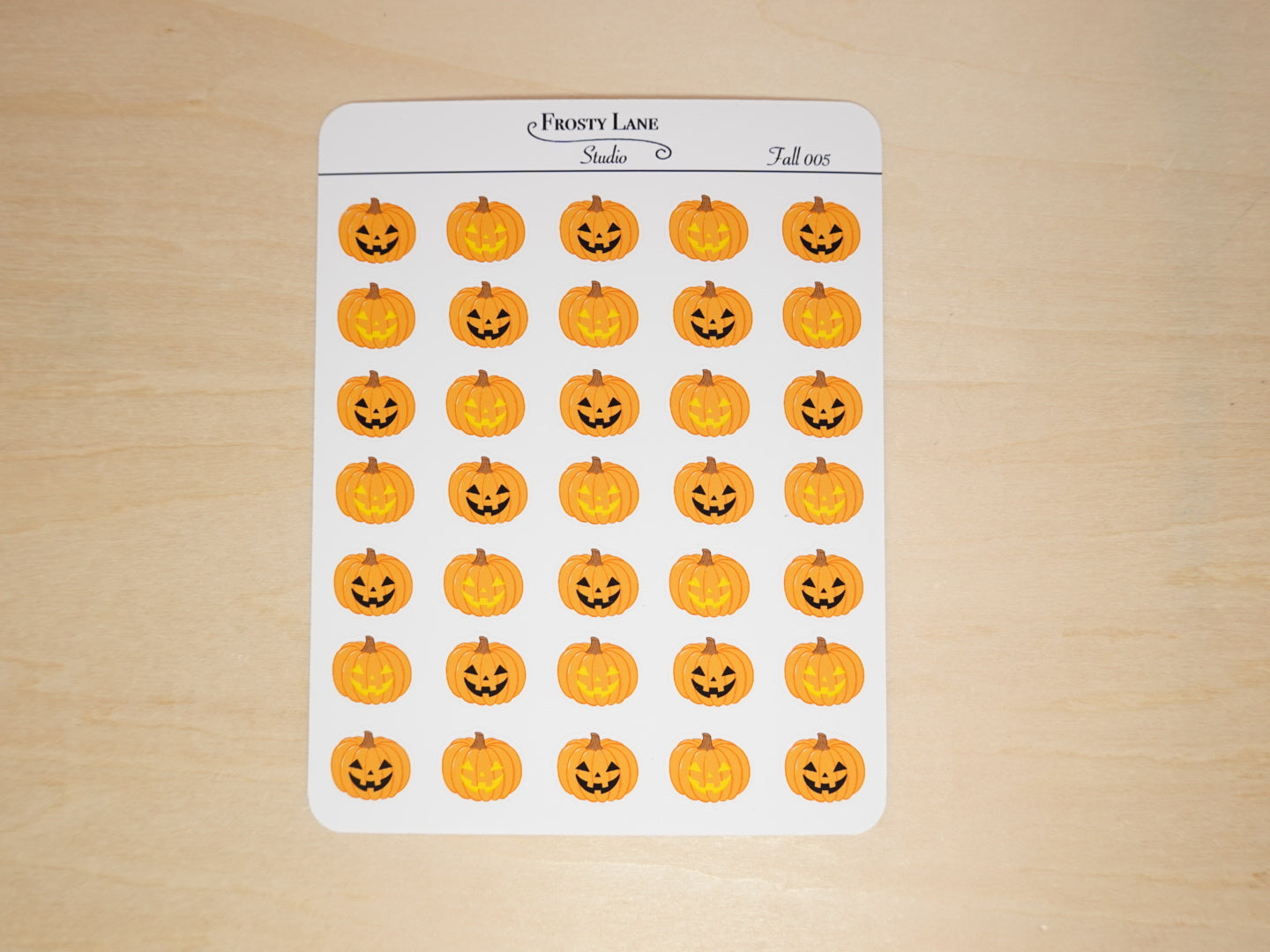 Fall005. Mini Jack o Lantern Pumpkin Sticker Sheet