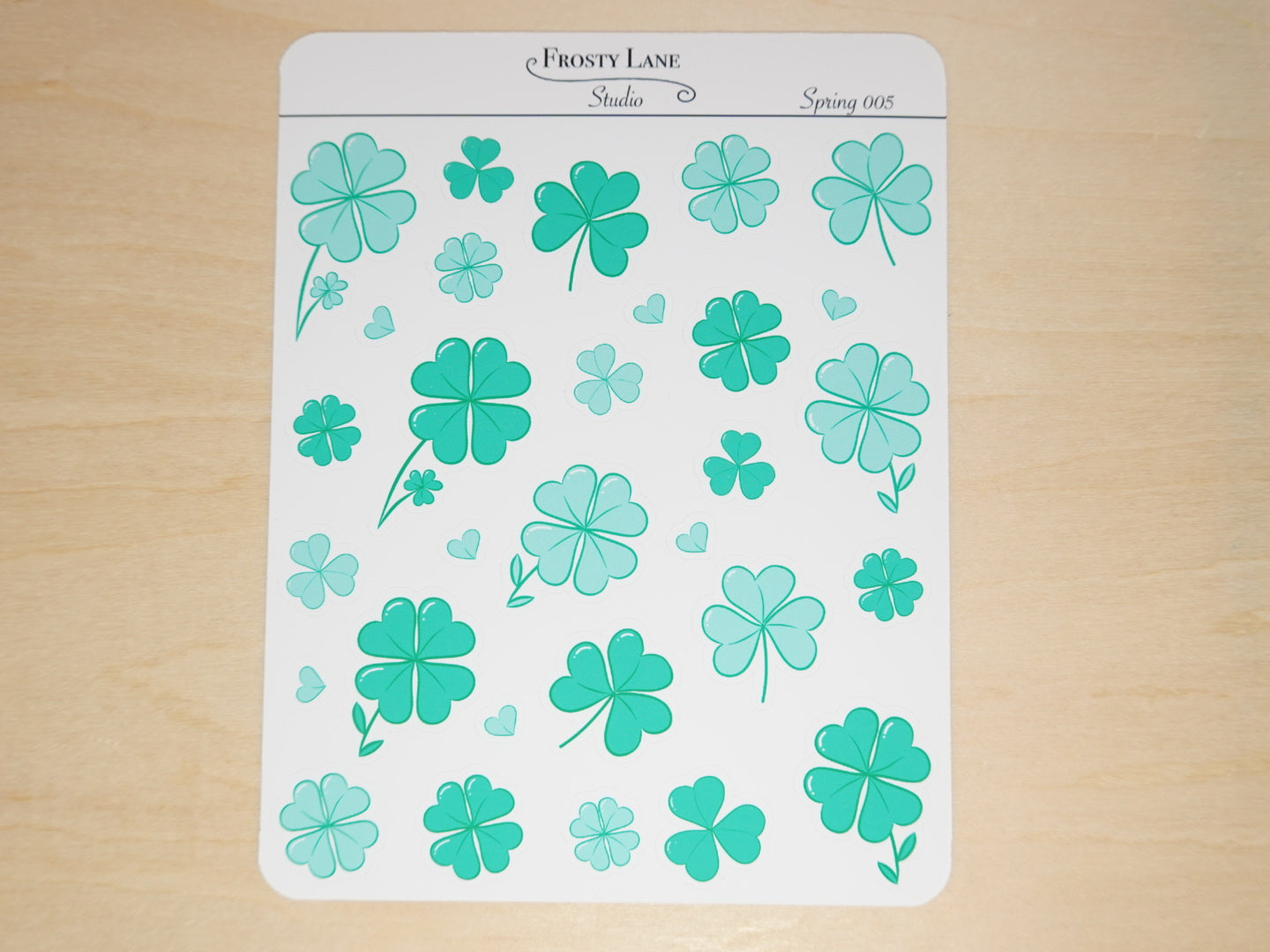 Spring005. Mint Shamrock Sticker Sheet