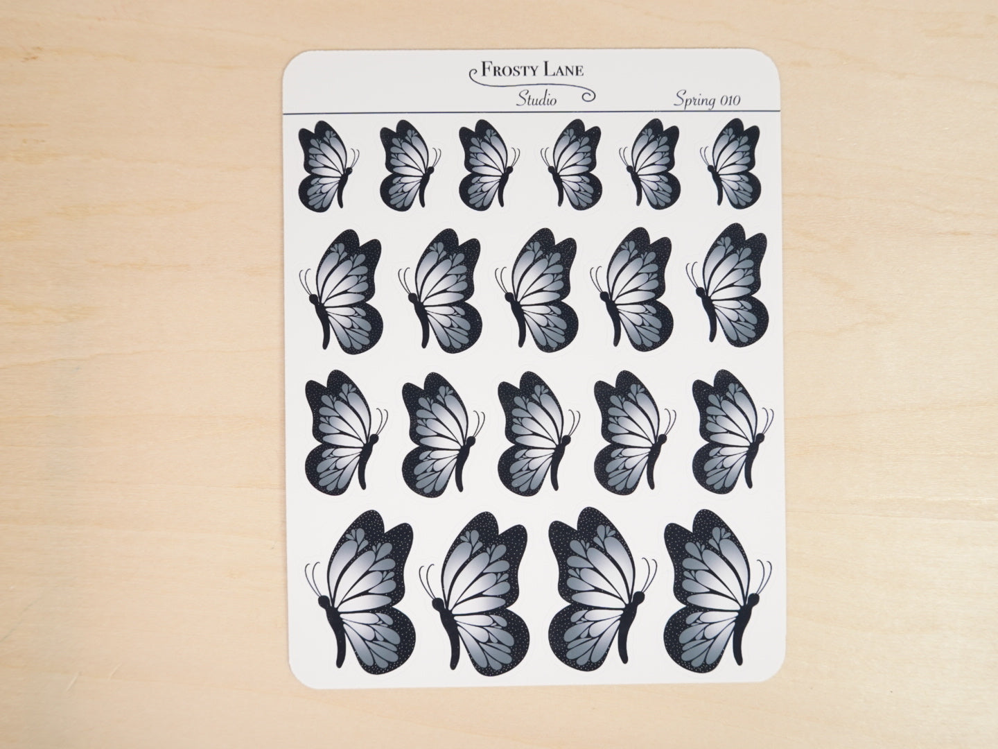 Spring010. Gray Butterfly Sticker Sheet