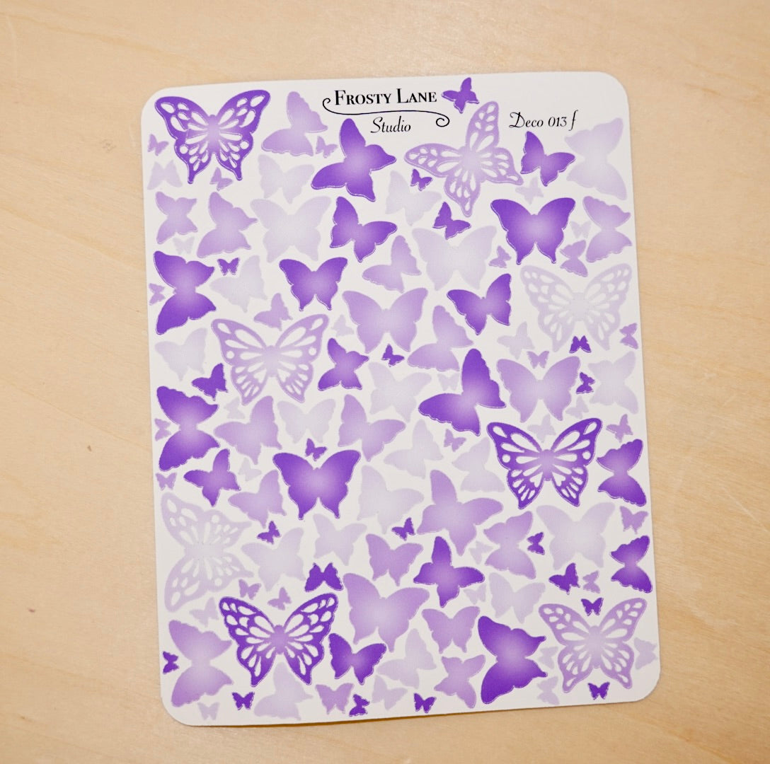 Deco013.f. Purple Butterfly Sticker Sheet