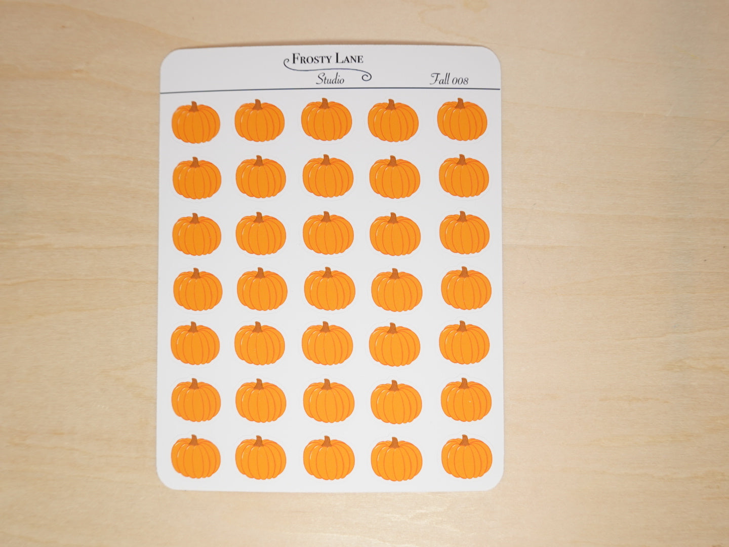 Fall008. Orange Mini Pumpkin Sticker Sheet