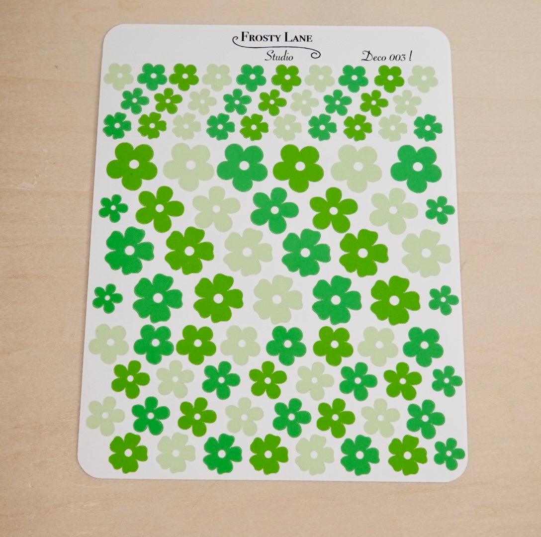Deco003.l. Lime Flower Sticker Sheet