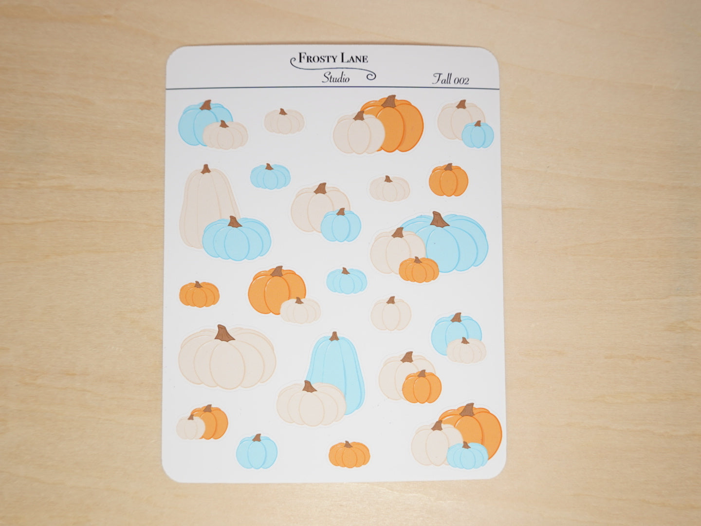 Fall002. Blue Pumpkin Patch Sticker Sheet