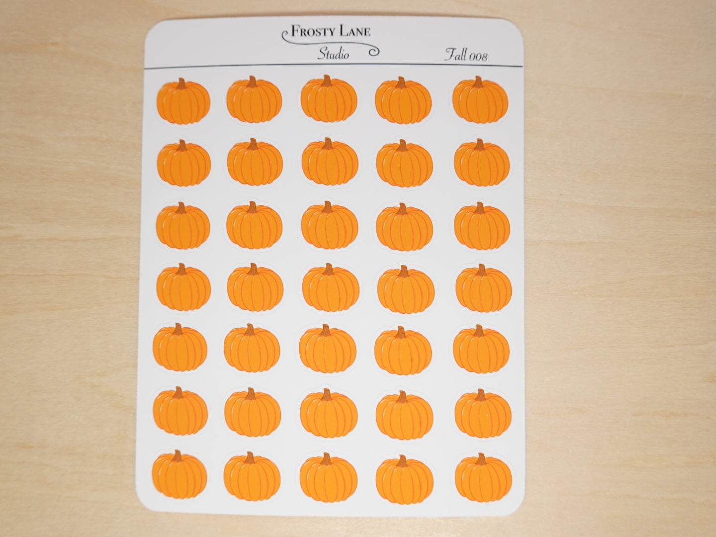 Fall008. Orange Mini Pumpkin Sticker Sheet