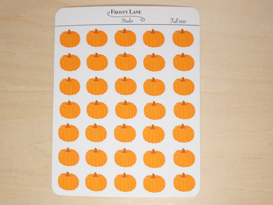 Fall008. Orange Mini Pumpkin Sticker Sheet