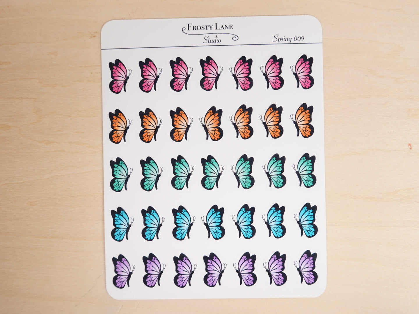 Spring009. Mini Butterfly Sticker Sheet