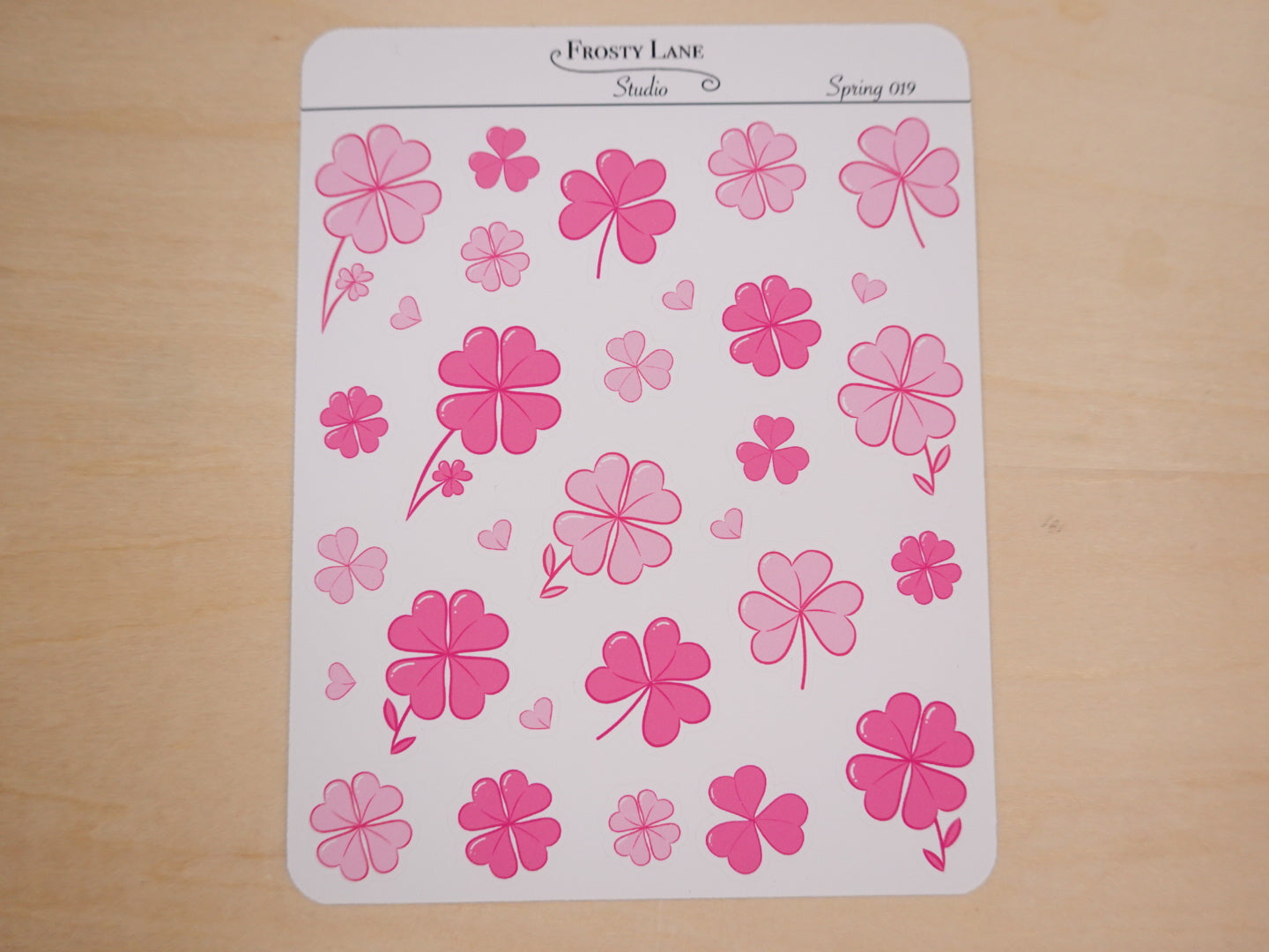 Spring019. Pink Shamrock Sticker Sheet
