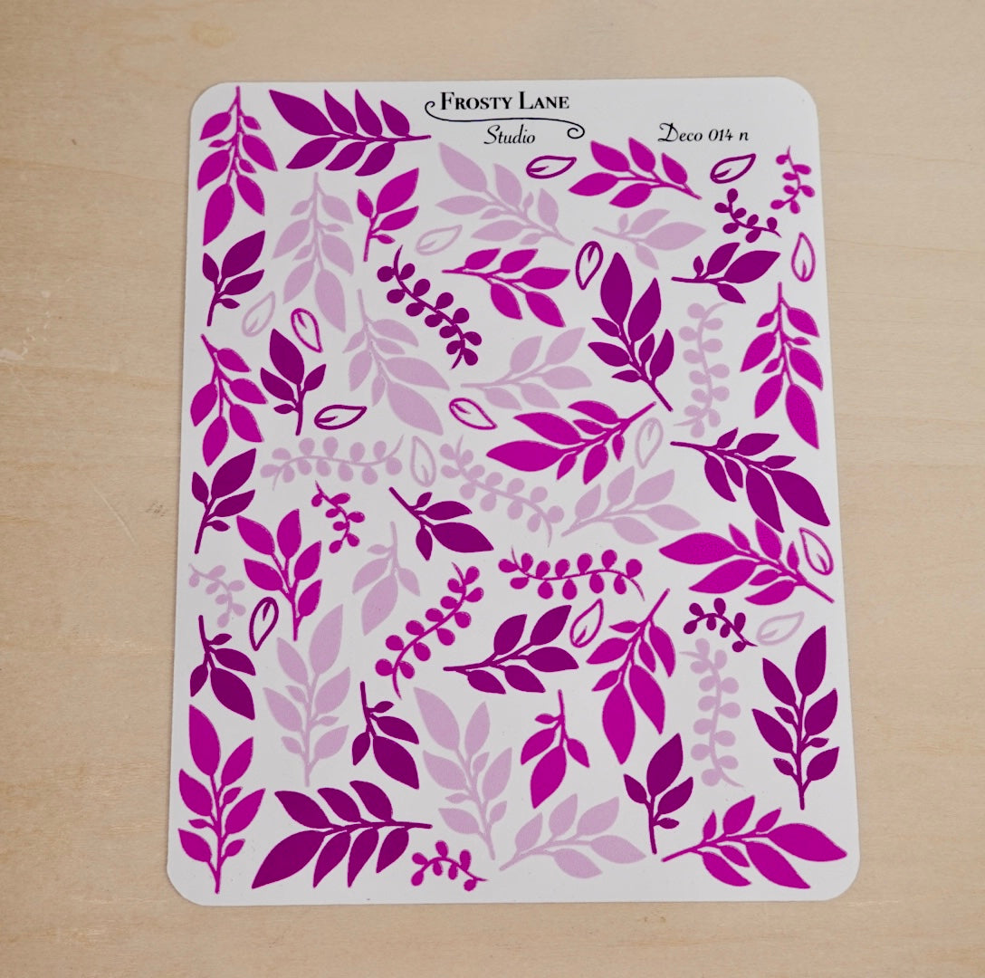 Deco014.n. Fuchsia Foliage Sticker Sheet