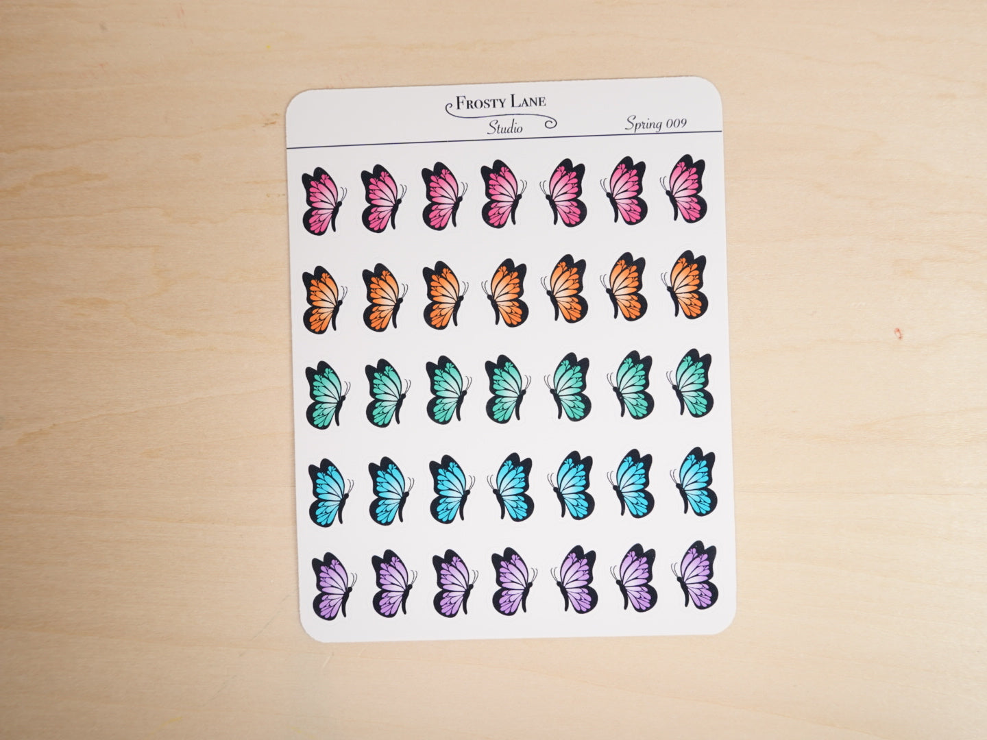 Spring009. Mini Butterfly Sticker Sheet