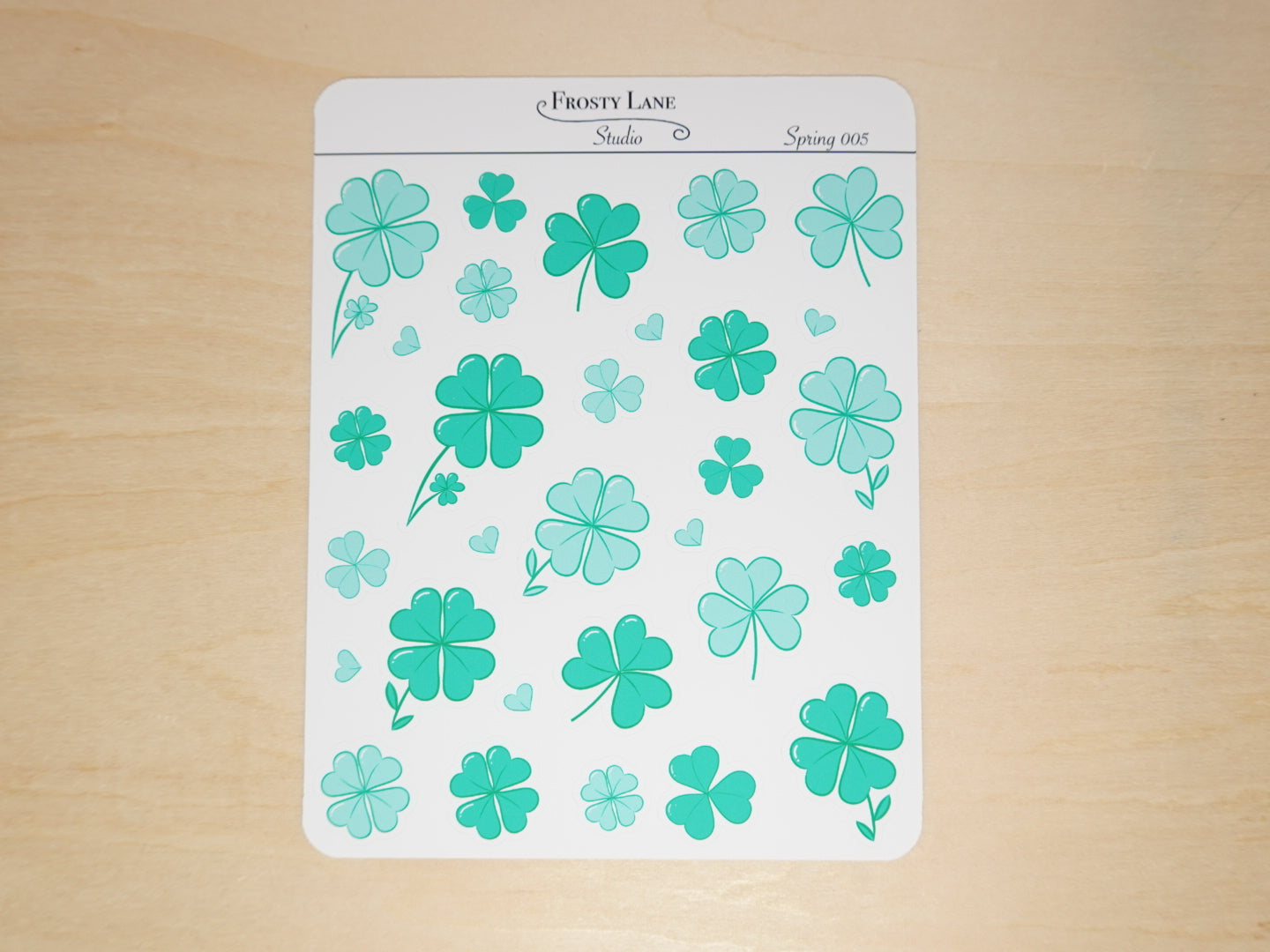 Spring005. Mint Shamrock Sticker Sheet