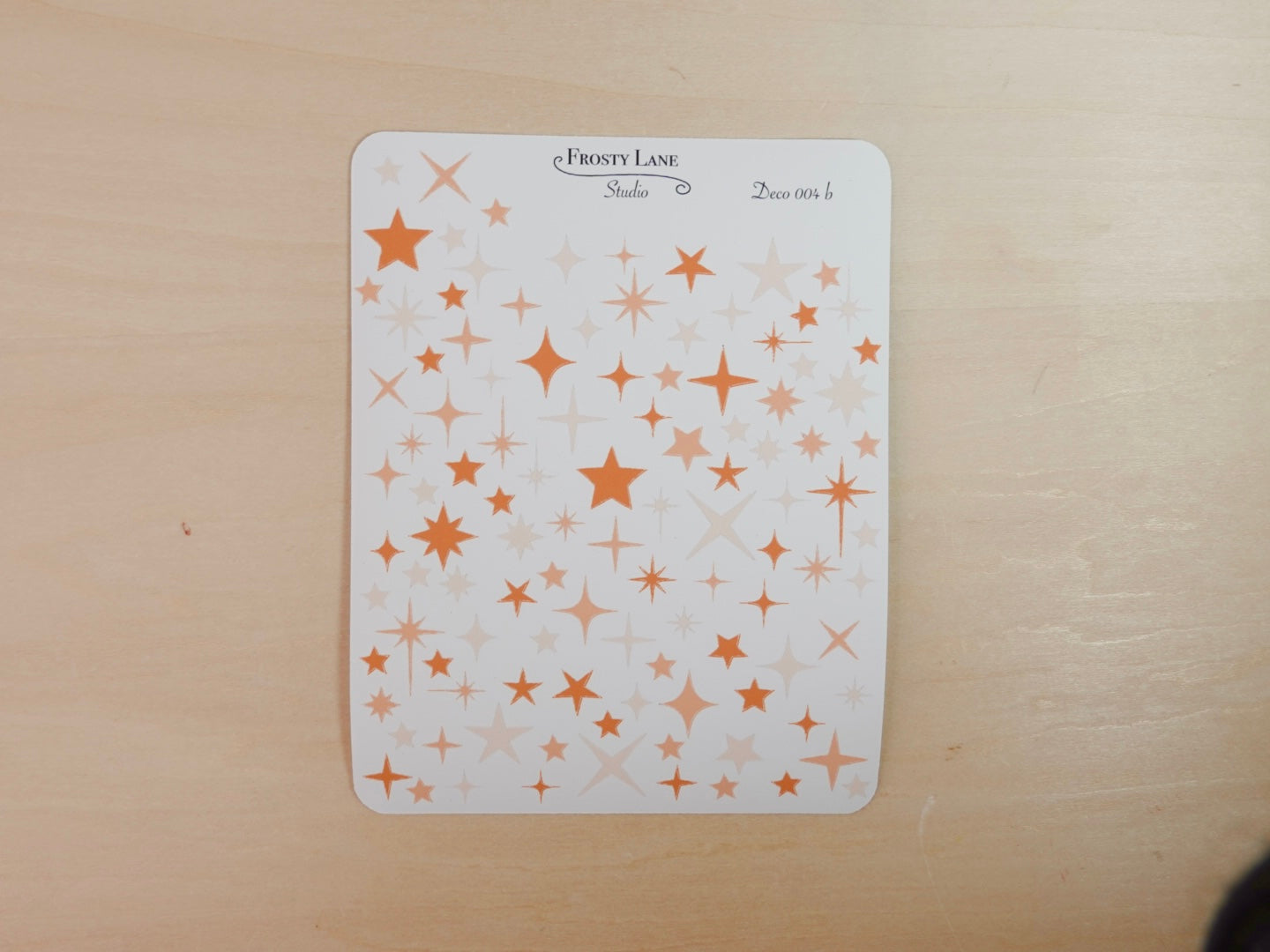 Deco004.b. Orange Sparkles Sticker Sheet