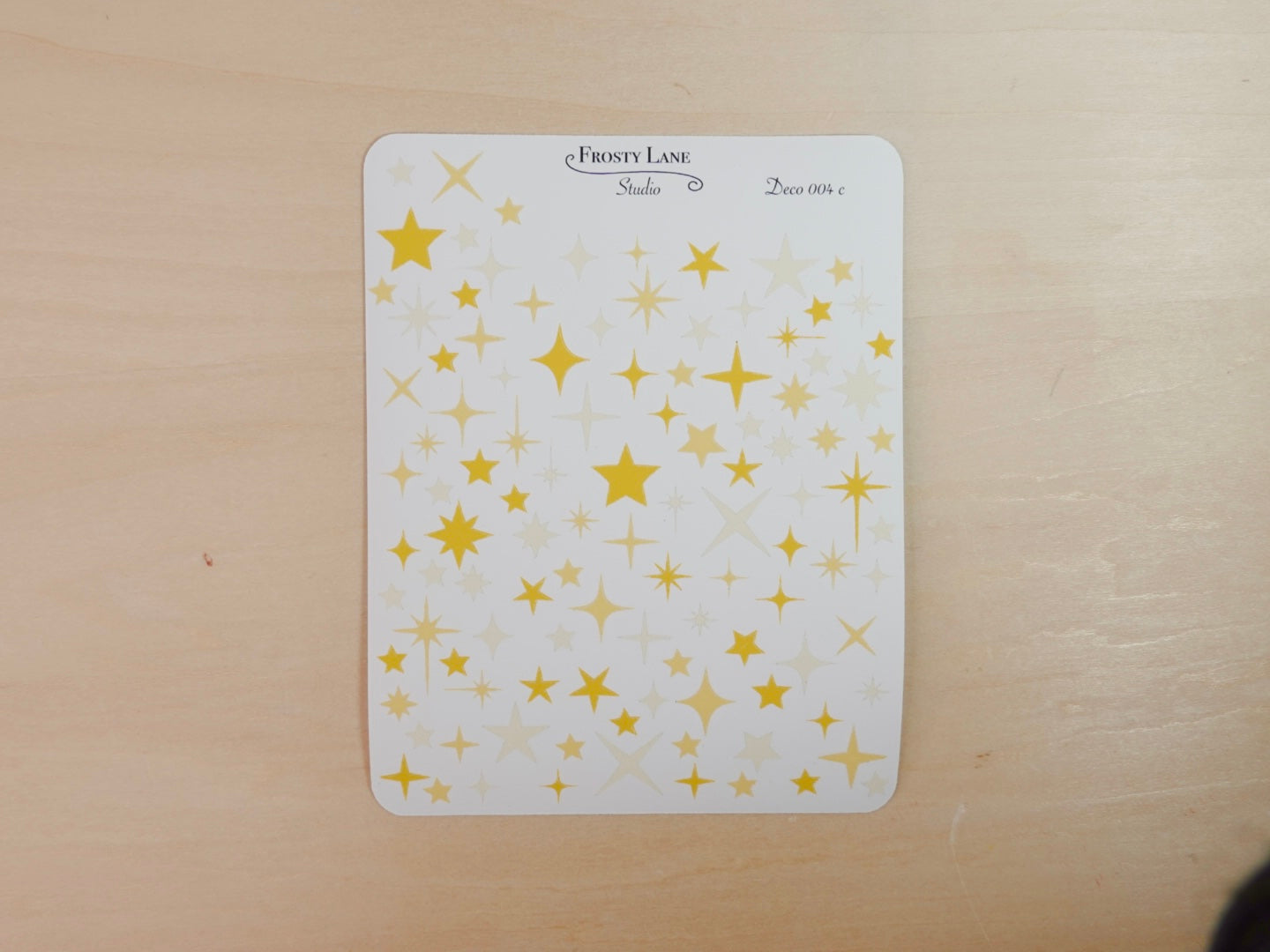 Deco004.c. Yellow Sparkles Sticker Sheet