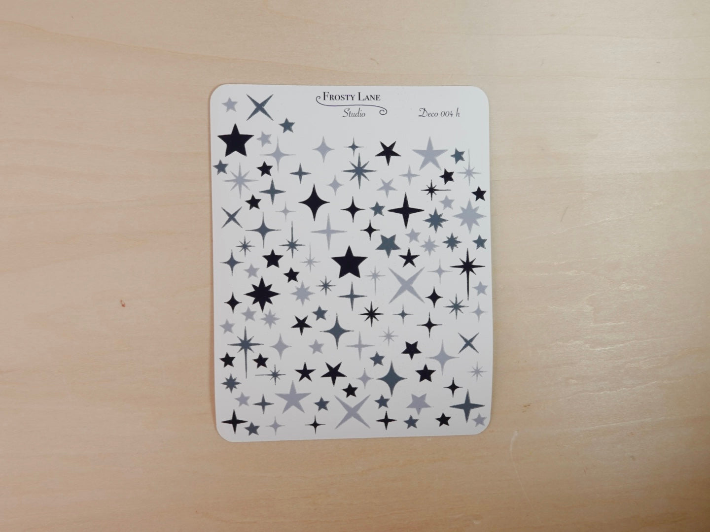 Deco004.h. Black Sparkles Sticker Sheet