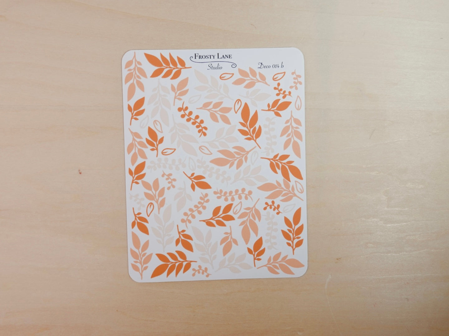 Deco014.b. Orange Foliage Sticker Sheet