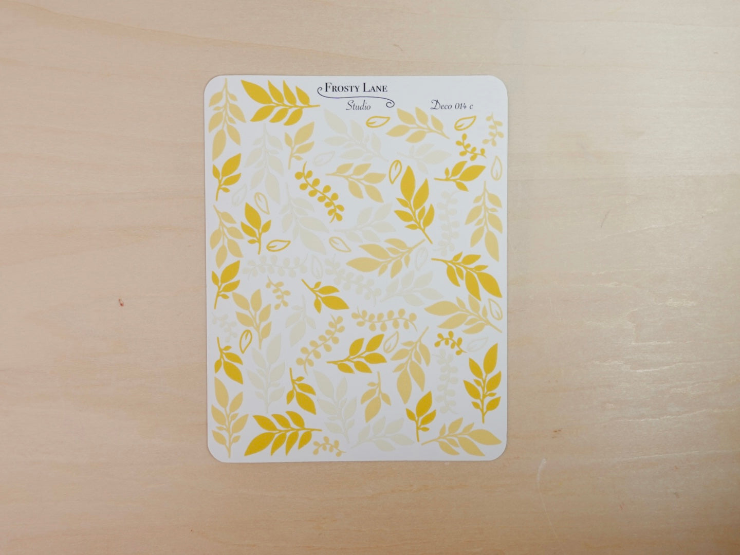 Deco014.c. Yellow Foliage Sticker Sheet