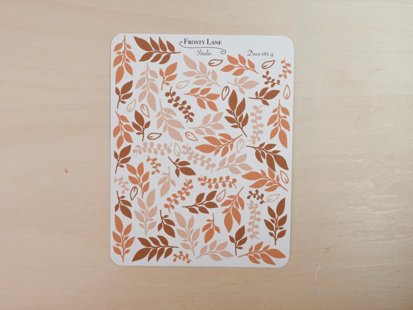 Deco014.g. Brown Foliage Sticker Sheet