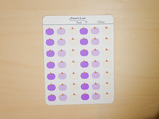 Fall012. Mini Purple Pumpkin Sticker Sheet