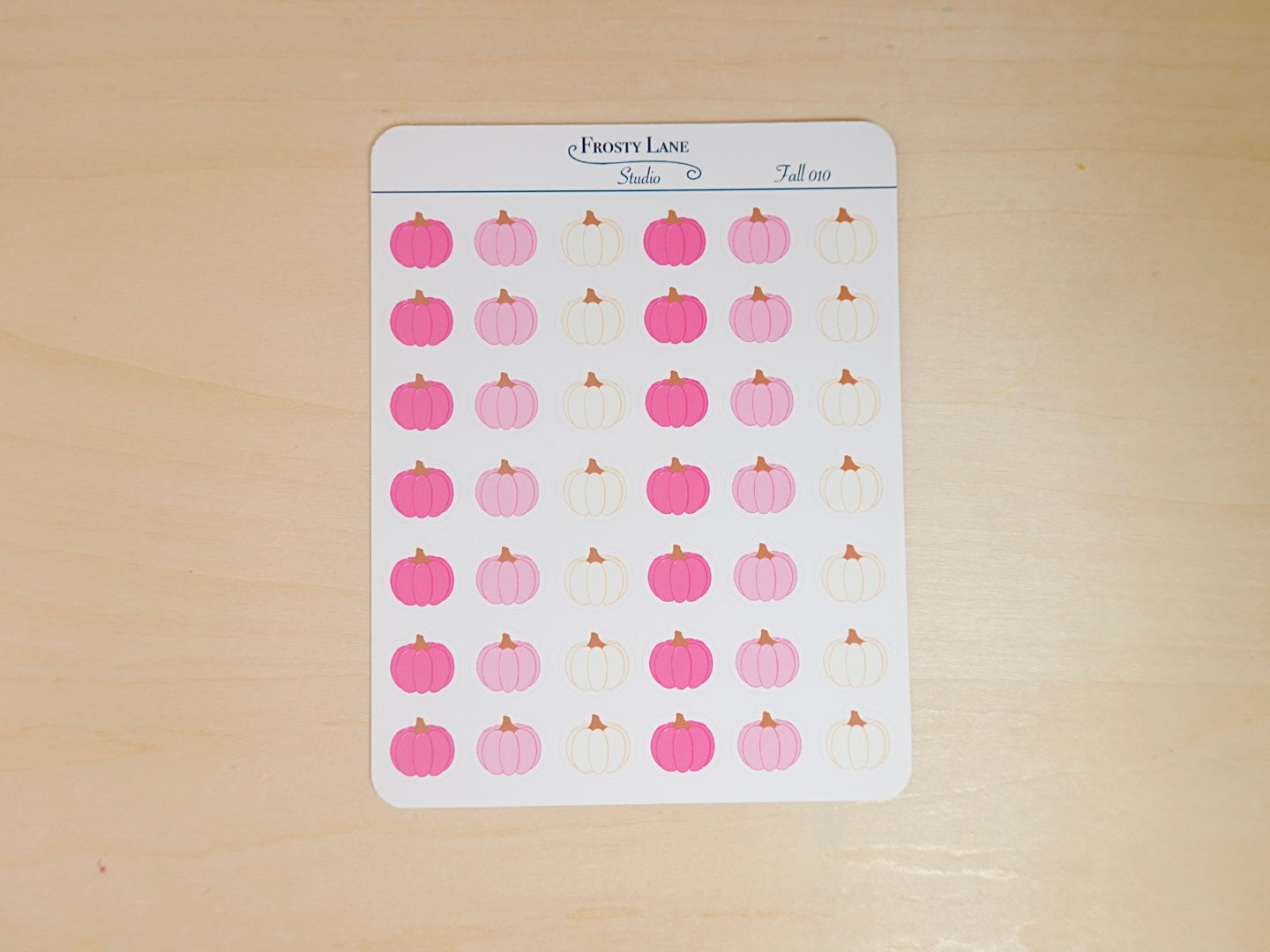 Fall010. Mini Pink Pumpkin Sticker Sheet