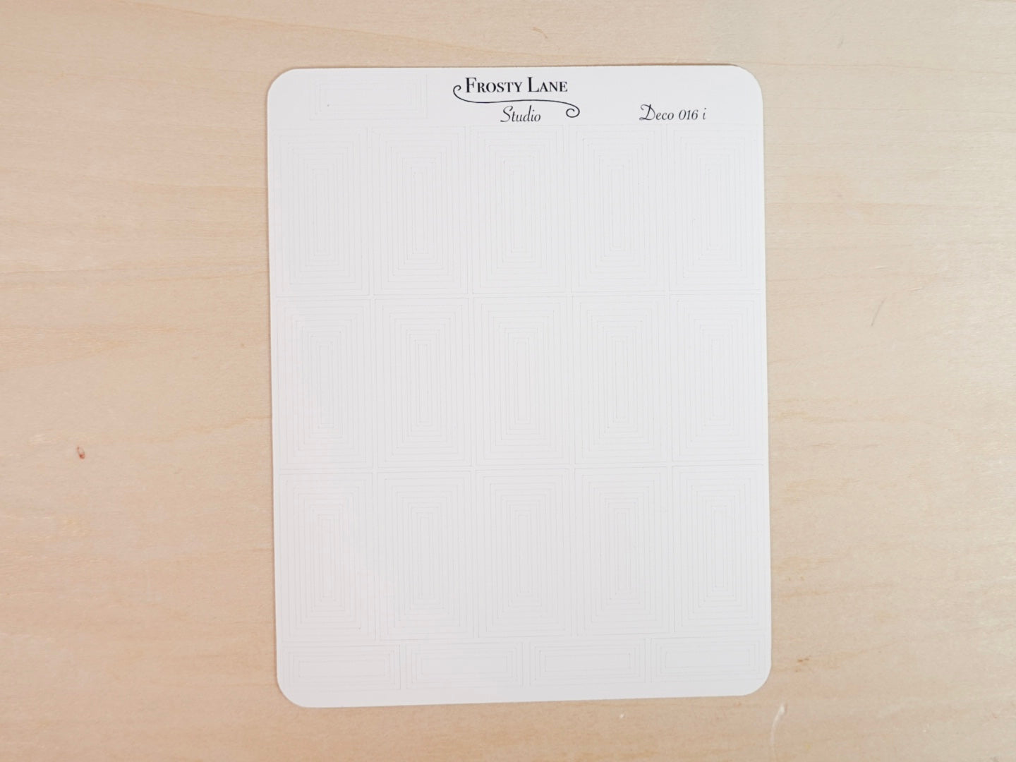 Deco016.i. White Rectangle Outline Sticker Sheet