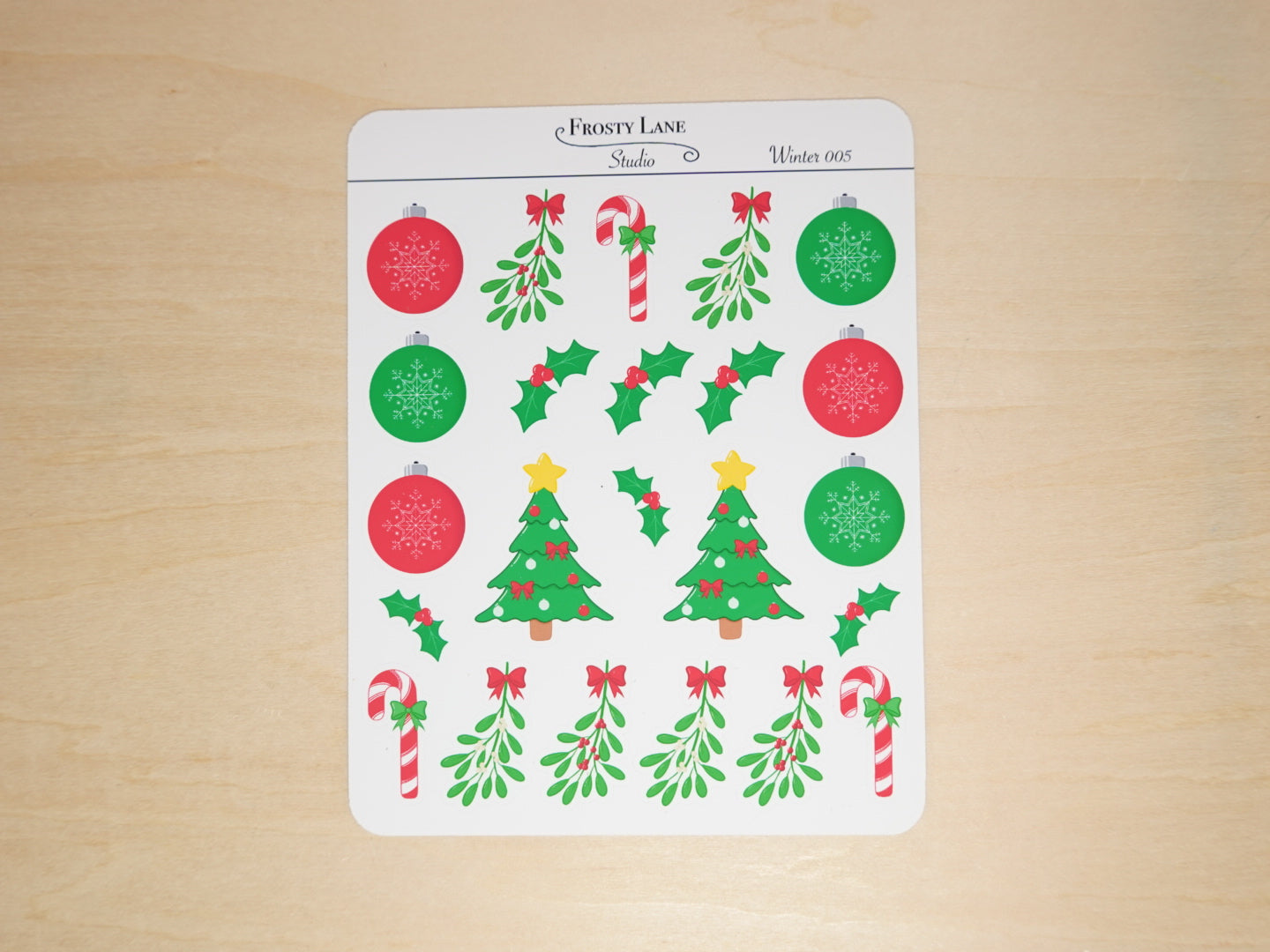 Winter005. Christmas Sticker Sheet