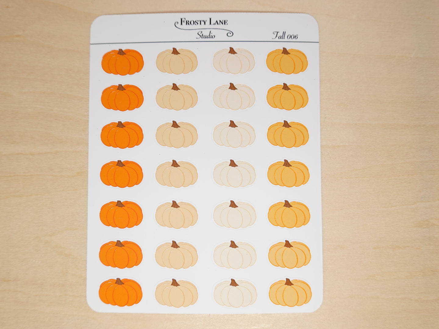 Fall006. Mini Pumpkin Sticker Sheet