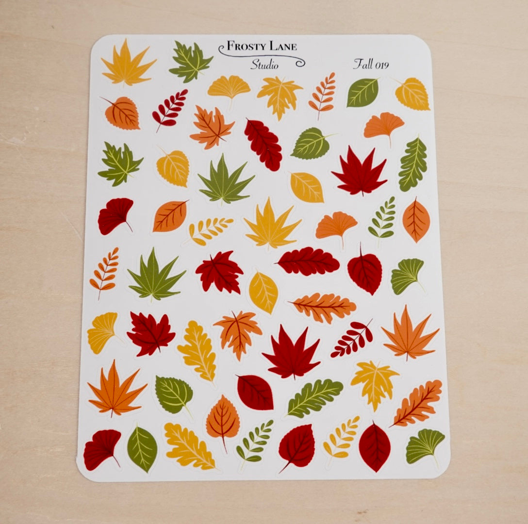 Fall019. Autumn Leaves Sticker Sheet