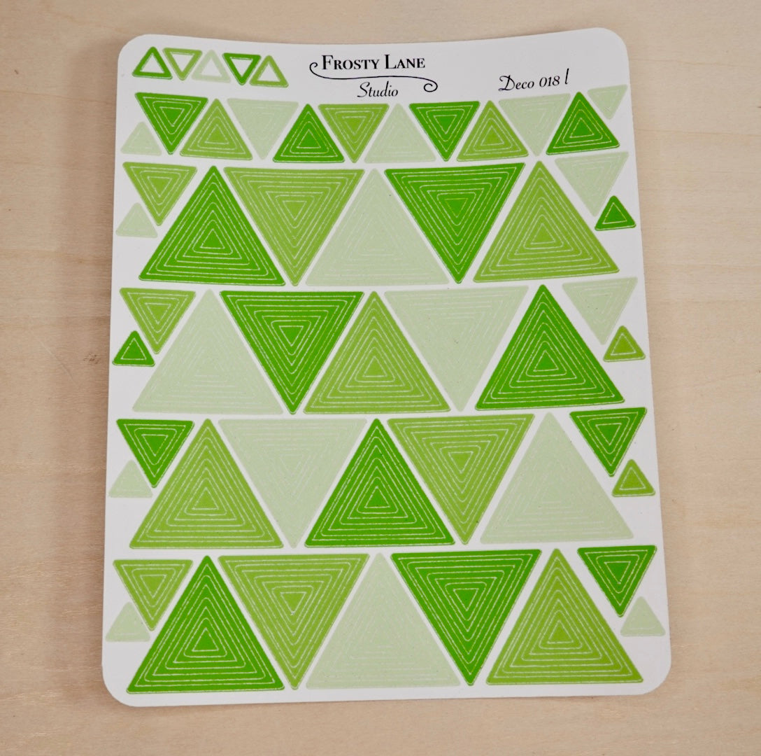 Deco018.l. Lime Triangle Outline Sticker Sheet