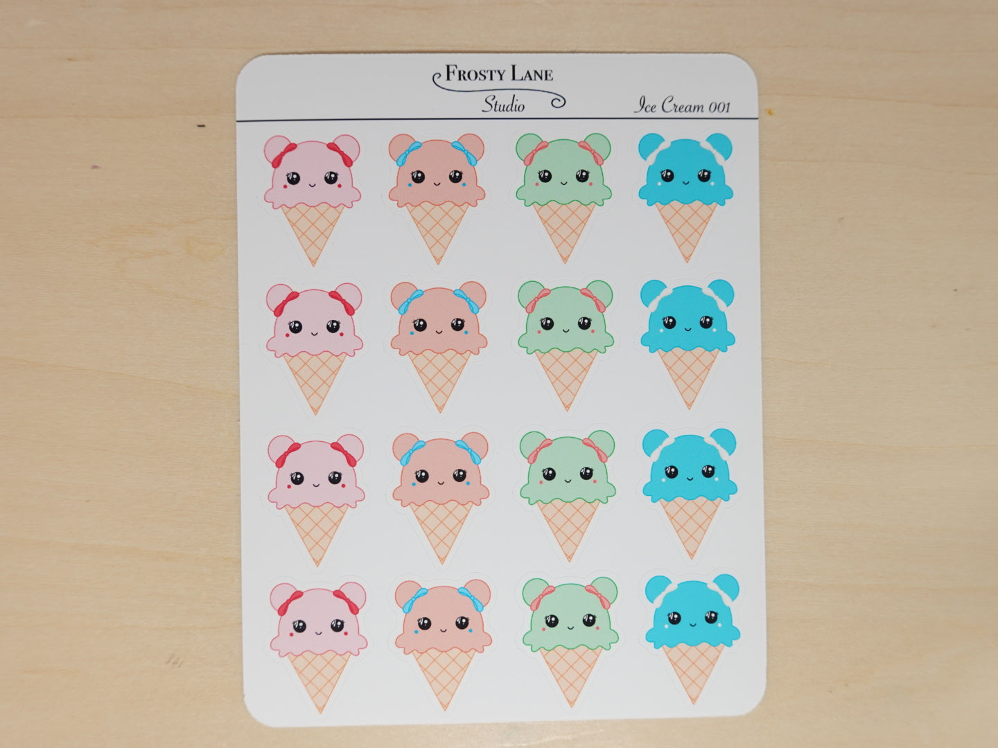 IceCream001. Ice Cream Sticker Sheet