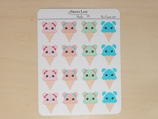 IceCream001. Ice Cream Sticker Sheet