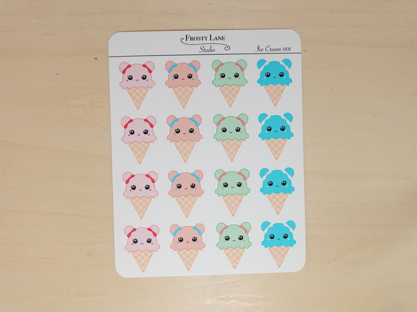 IceCream001. Ice Cream Sticker Sheet