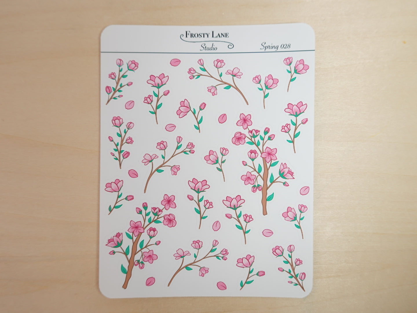 Spring028. Cherry Blossom Branch Sticker Sheet