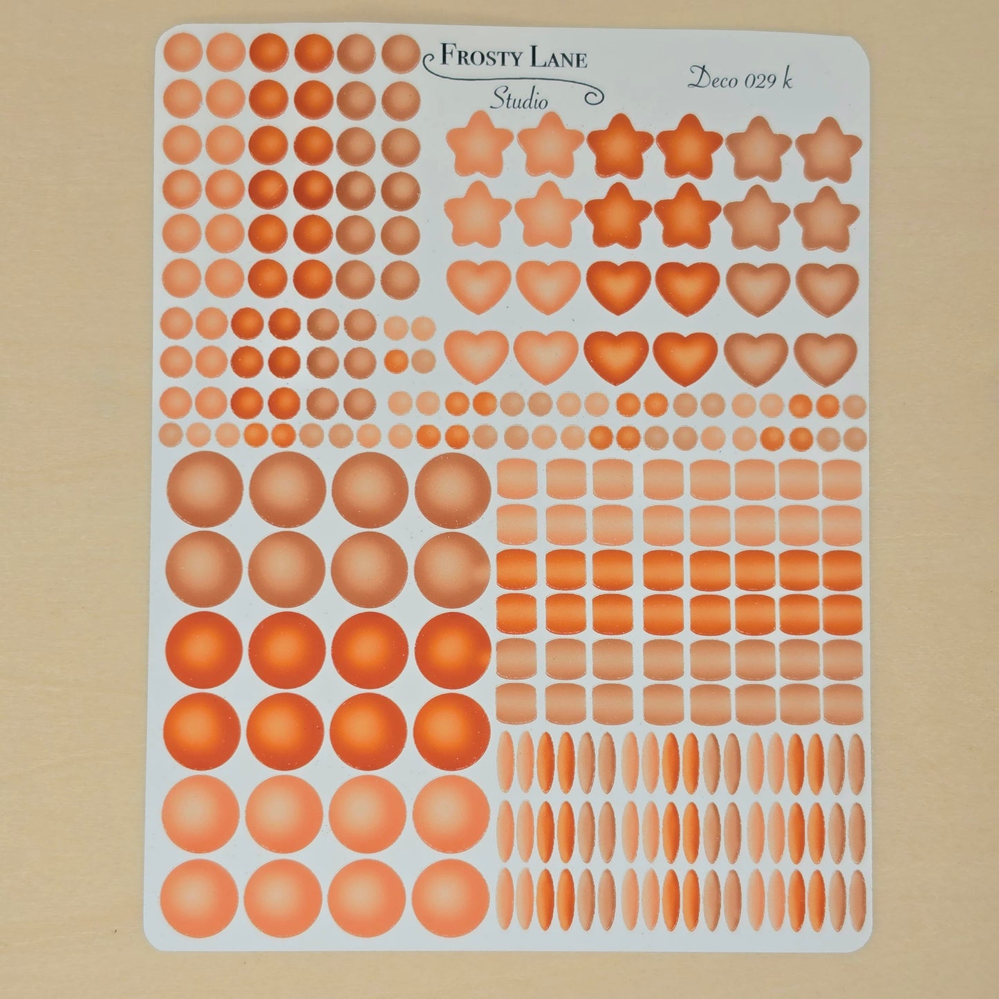 Deco029.k. Brown Beads Sticker Sheet