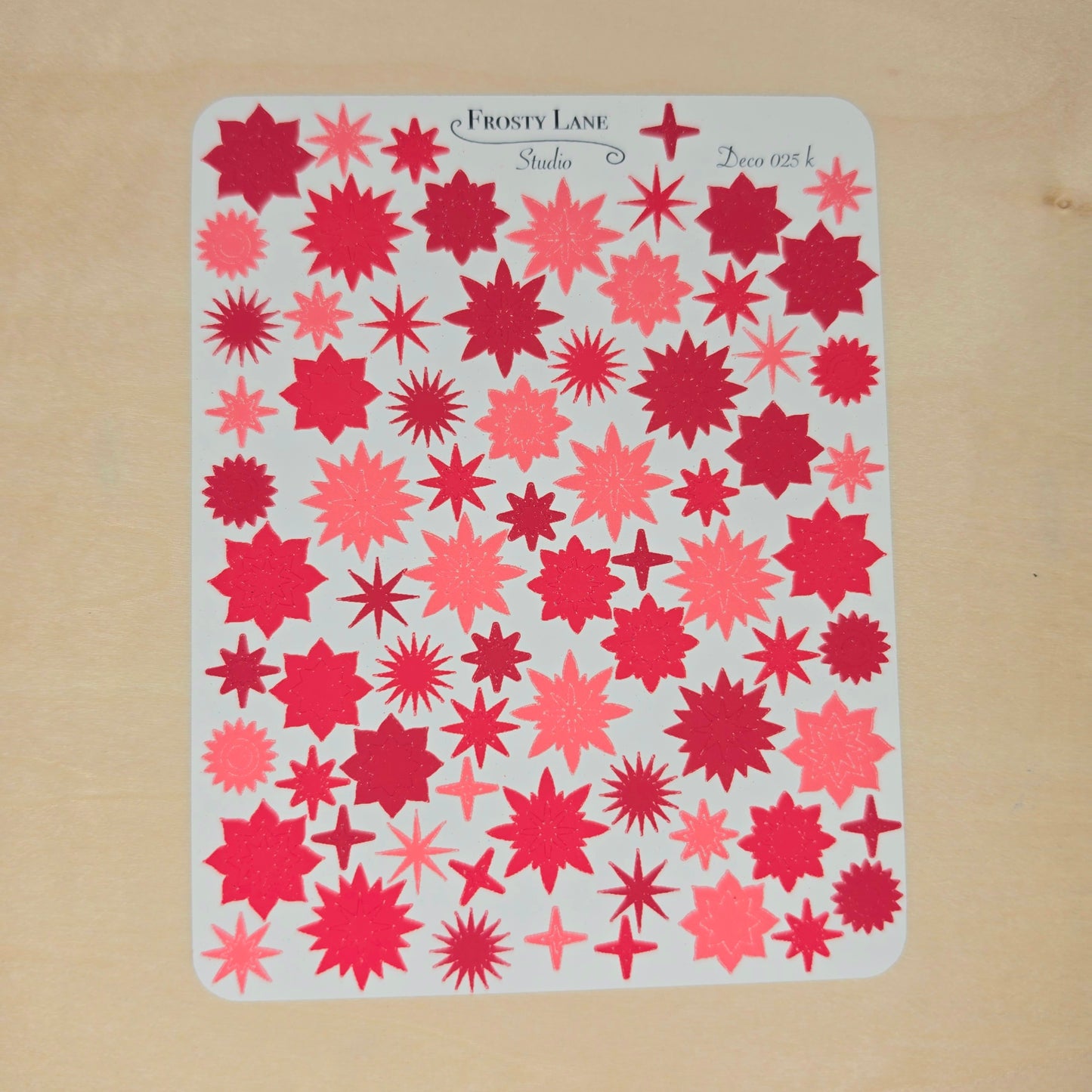 Deco025.k. Red Sunburst Sticker Sheet