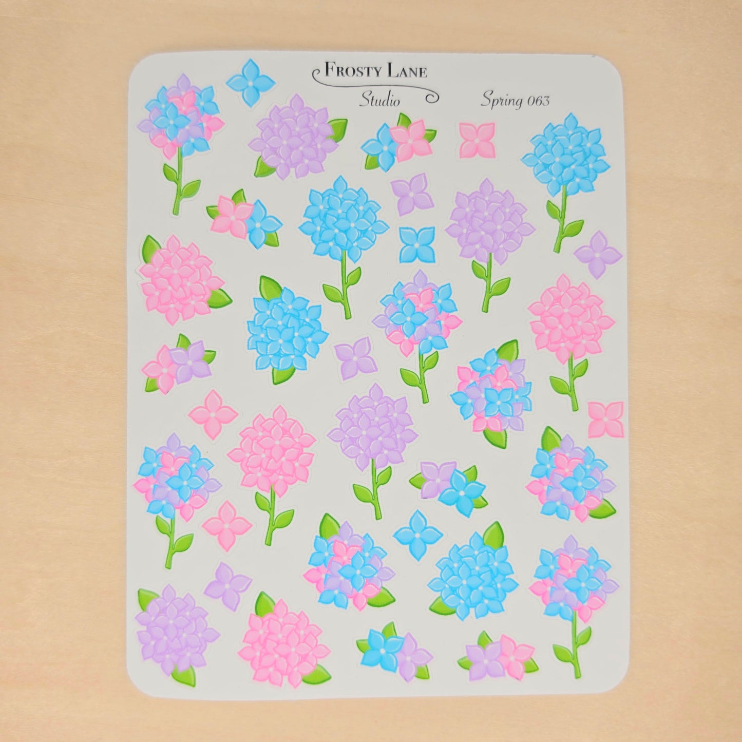 Spring063. Hydrangea Sticker Sheet