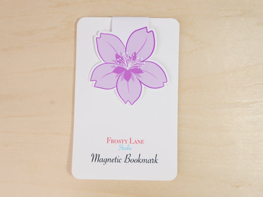 MBM002.  Purple Cherry Blossom Magnetic Bookmark