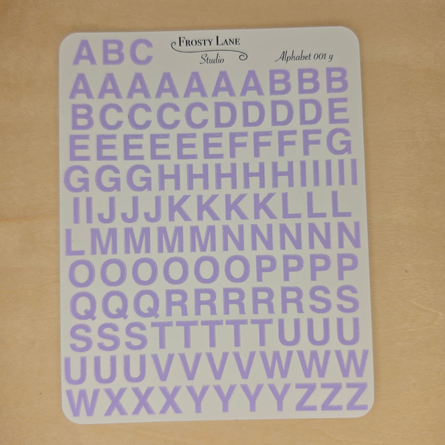 Alphabet 001.y. pastel purple