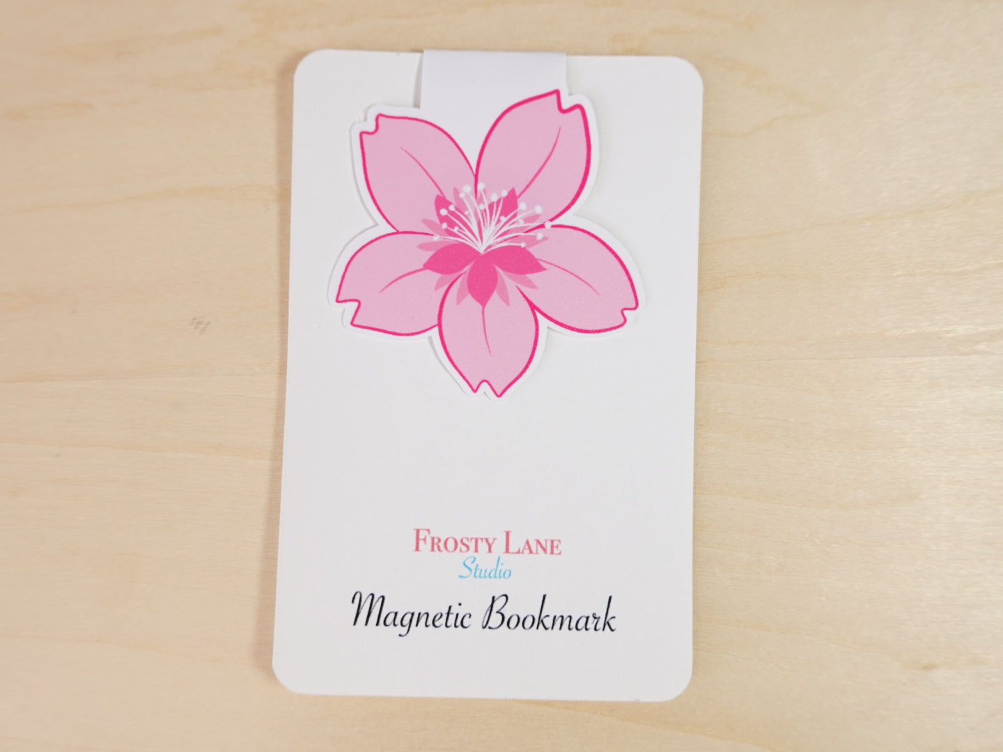 MBM001. Pink Cherry Blossom Magnetic Bookmark